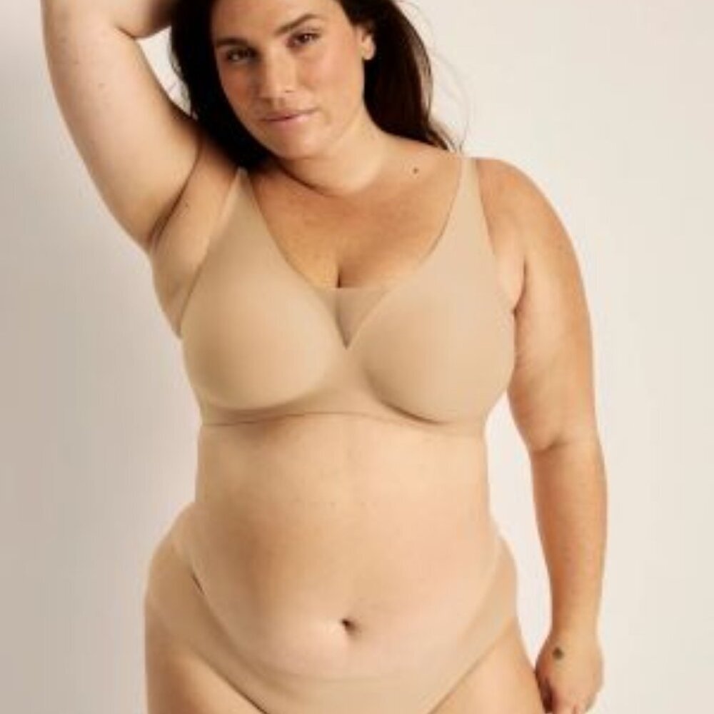 Knix Revolution Shadow Mesh Bra Size 4XL in Sand Shapewear Smoothing Comfortable